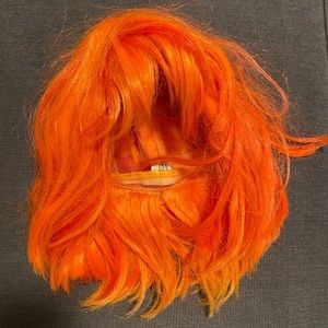Orange wig with bangs , short hair
